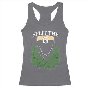 Split the G Funny Irish Stout Beer Drinking Game Racerback Tank Top St. Patrick’s Day Shamrocks Pub Crawl Crew TS02 Charcoal Print Your Wear