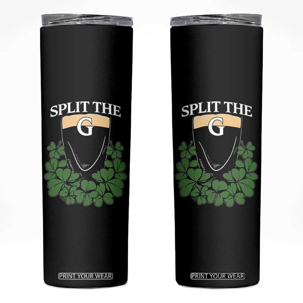 Split the G Funny Irish Stout Beer Drinking Game Skinny Tumbler St. Patrick’s Day Shamrocks Pub Crawl Crew TS02 Black Print Your Wear