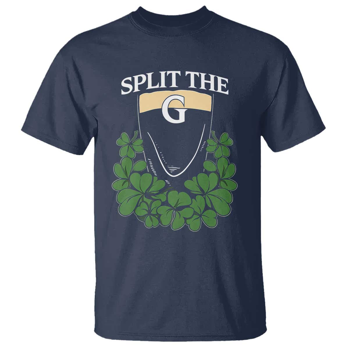 Split the G Funny Irish Stout Beer Drinking Game T Shirt St. Patrick’s Day Shamrocks Pub Crawl Crew TS02 Navy Print Your Wear