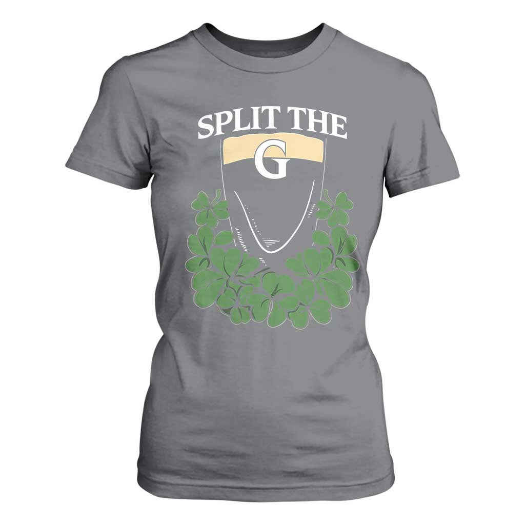 Split the G Funny Irish Stout Beer Drinking Game T Shirt For Women St. Patrick’s Day Shamrocks Pub Crawl Crew TS02 Charcoal Print Your Wear