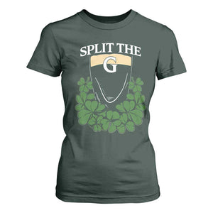 Split the G Funny Irish Stout Beer Drinking Game T Shirt For Women St. Patrick’s Day Shamrocks Pub Crawl Crew TS02 Dark Forest Green Print Your Wear