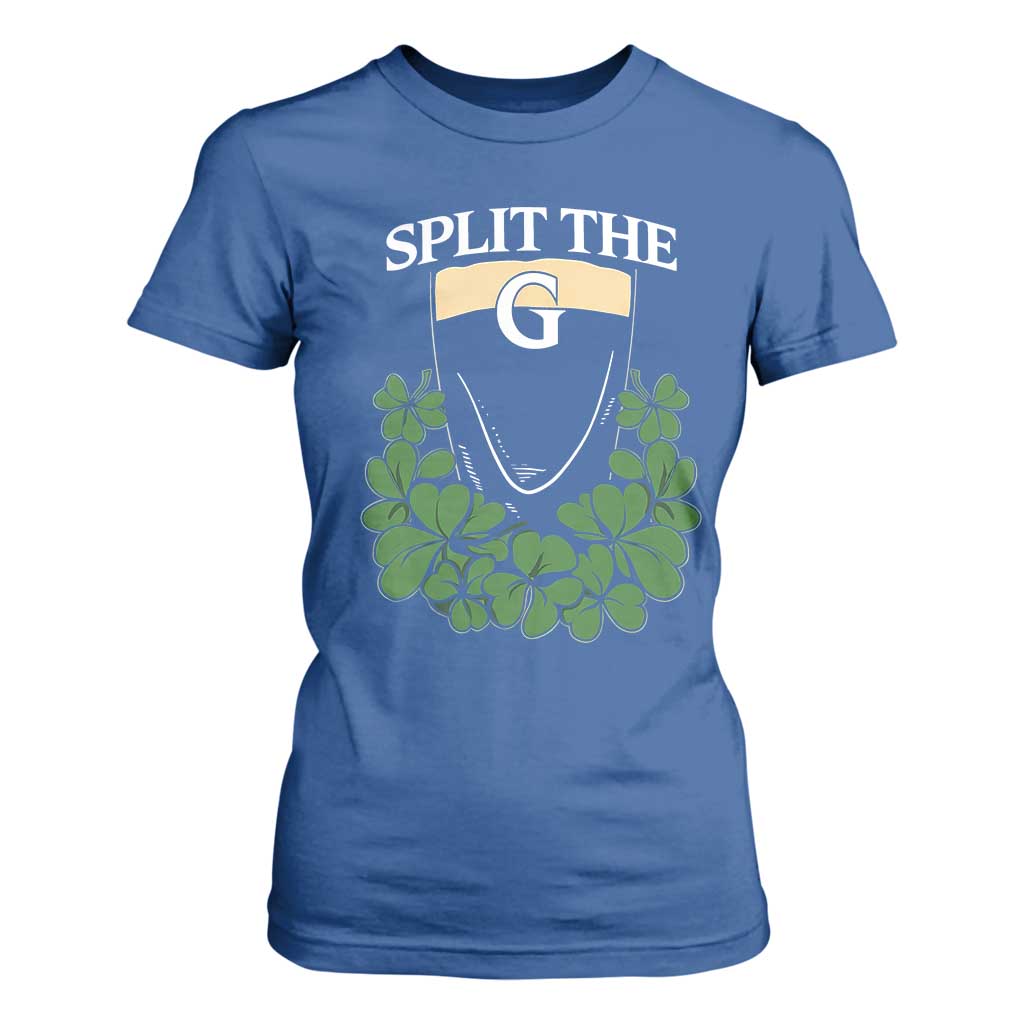 Split the G Funny Irish Stout Beer Drinking Game T Shirt For Women St. Patrick’s Day Shamrocks Pub Crawl Crew TS02 Royal Blue Print Your Wear