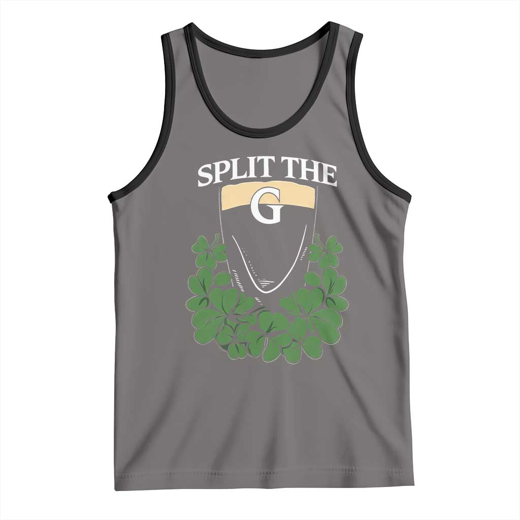 Split the G Funny Irish Stout Beer Drinking Game Tank Top St. Patrick’s Day Shamrocks Pub Crawl Crew TS02 Deep Heather Black Print Your Wear