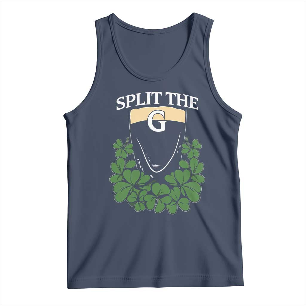 Split the G Funny Irish Stout Beer Drinking Game Tank Top St. Patrick’s Day Shamrocks Pub Crawl Crew TS02 Navy Print Your Wear