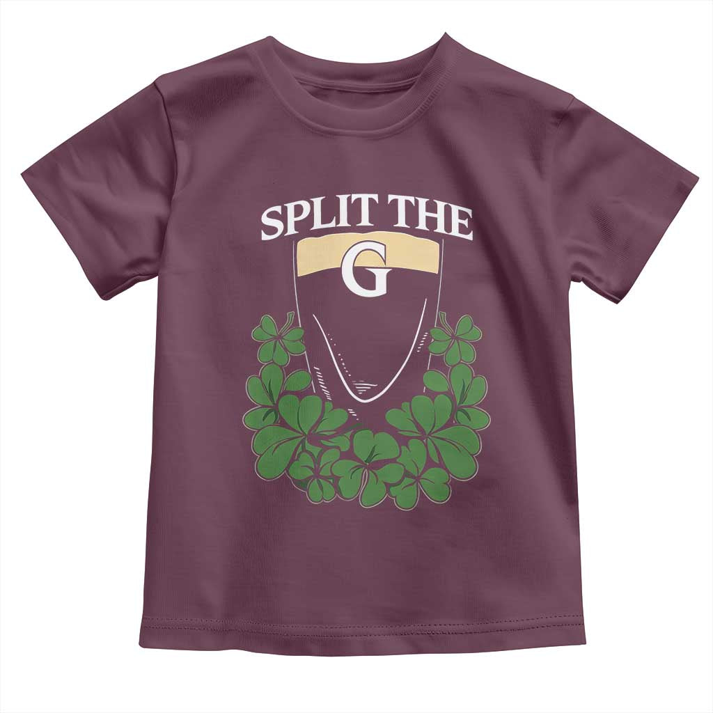 Split the G Funny Irish Stout Beer Drinking Game Toddler T Shirt St. Patrick’s Day Shamrocks Pub Crawl Crew TS02 Maroon Print Your Wear