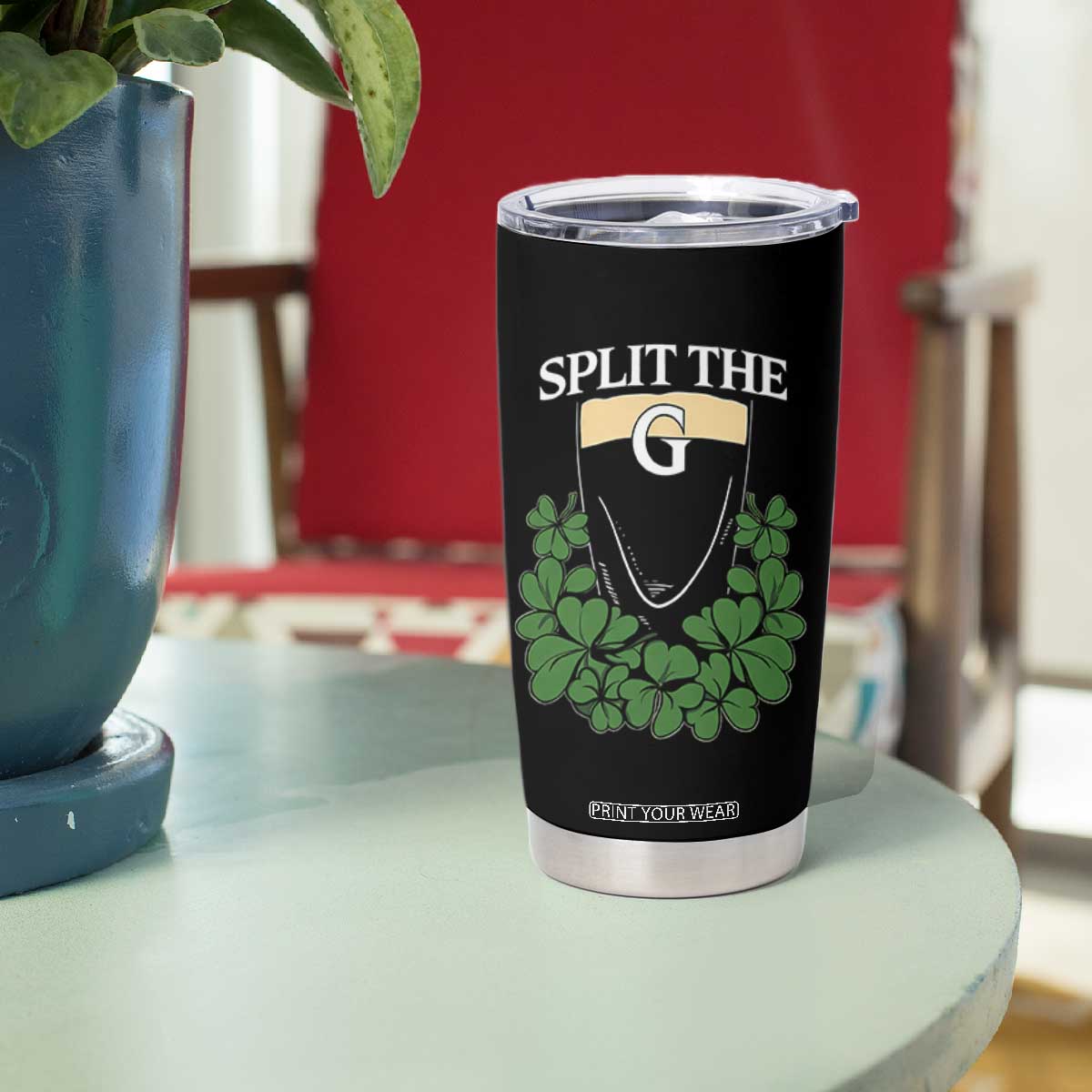 Split the G Funny Irish Stout Beer Drinking Game Tumbler Cup St. Patrick’s Day Shamrocks Pub Crawl Crew TS02 Print Your Wear