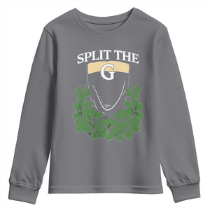 Split the G Funny Irish Stout Beer Drinking Game Youth Sweatshirt St. Patrick’s Day Shamrocks Pub Crawl Crew TS02 Charcoal Print Your Wear