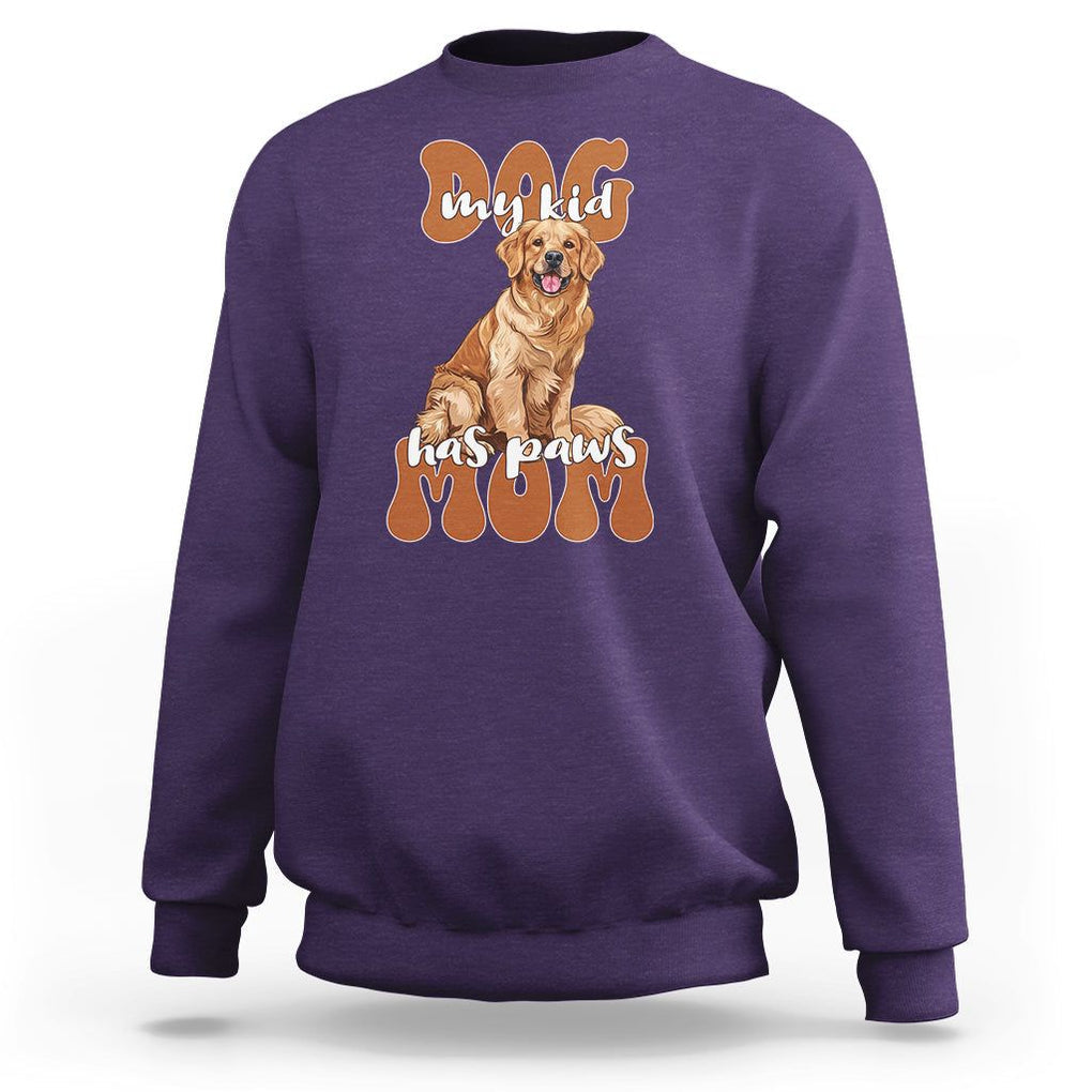 Golden Retriever Sweatshirt My Kid Has Paws Dog Lover TS02 Purple Printyourwear