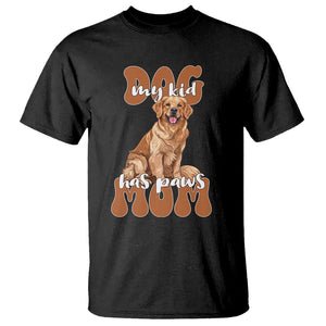 Golden Retriever T Shirt My Kid Has Paws Dog Lover TS02 Black Printyourwear