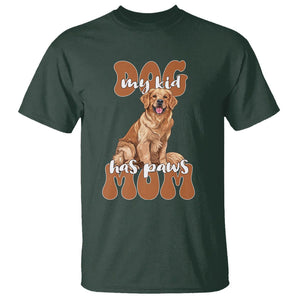 Golden Retriever T Shirt My Kid Has Paws Dog Lover TS02 Dark Forest Green Printyourwear