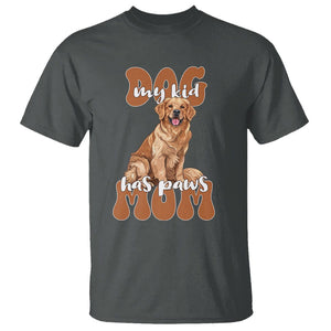 Golden Retriever T Shirt My Kid Has Paws Dog Lover TS02 Dark Heather Printyourwear