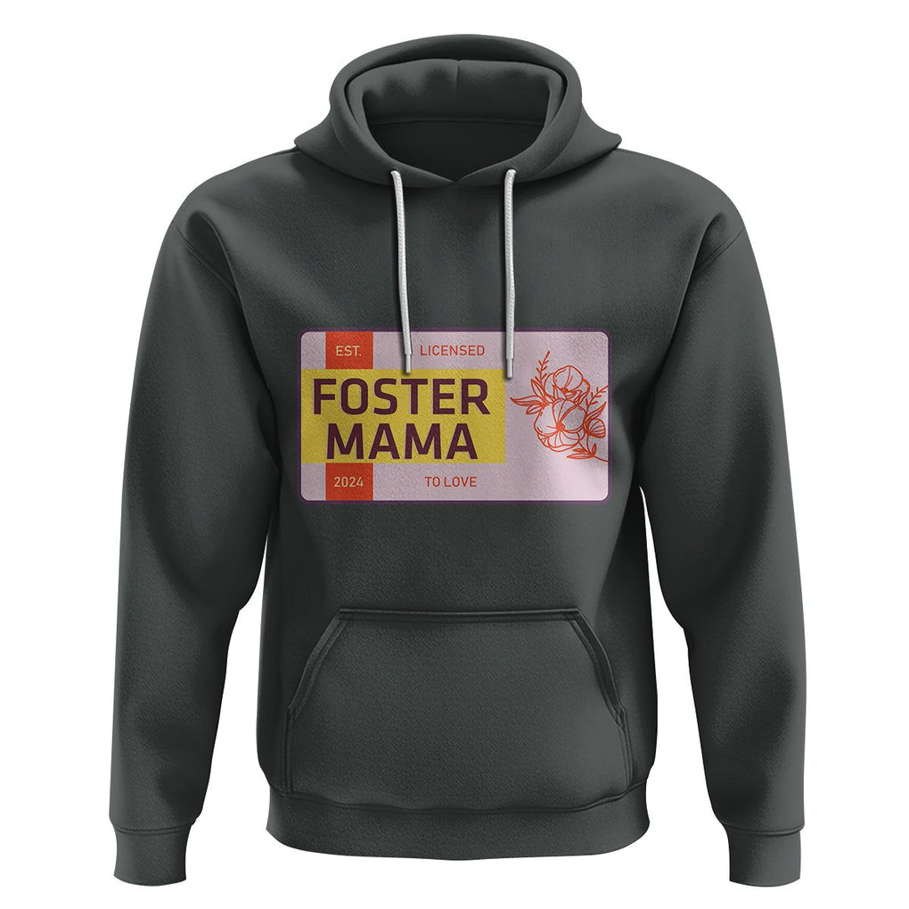 Foster Mama Hoodie Licensed To Love Est 2024 Adoptive Mom TS02 Dark Heather Printyourwear