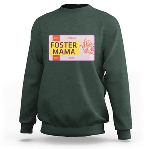 Foster Mama Sweatshirt Licensed To Love Est 2024 Adoptive Mom TS02 Dark Forest Green Printyourwear