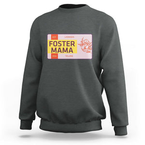 Foster Mama Sweatshirt Licensed To Love Est 2024 Adoptive Mom TS02 Dark Heather Printyourwear
