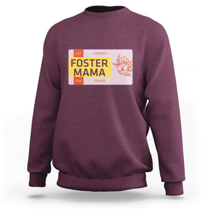Foster Mama Sweatshirt Licensed To Love Est 2024 Adoptive Mom TS02 Maroon Printyourwear