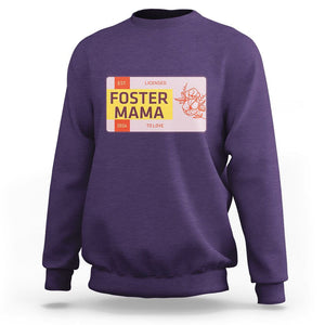 Foster Mama Sweatshirt Licensed To Love Est 2024 Adoptive Mom TS02 Purple Printyourwear