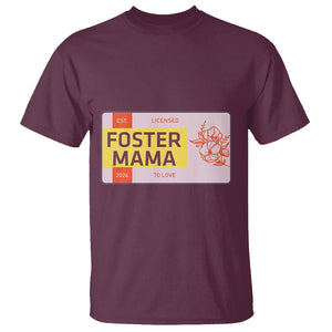 Foster Mama T Shirt Licensed To Love Est 2024 Adoptive Mom TS02 Maroon Printyourwear