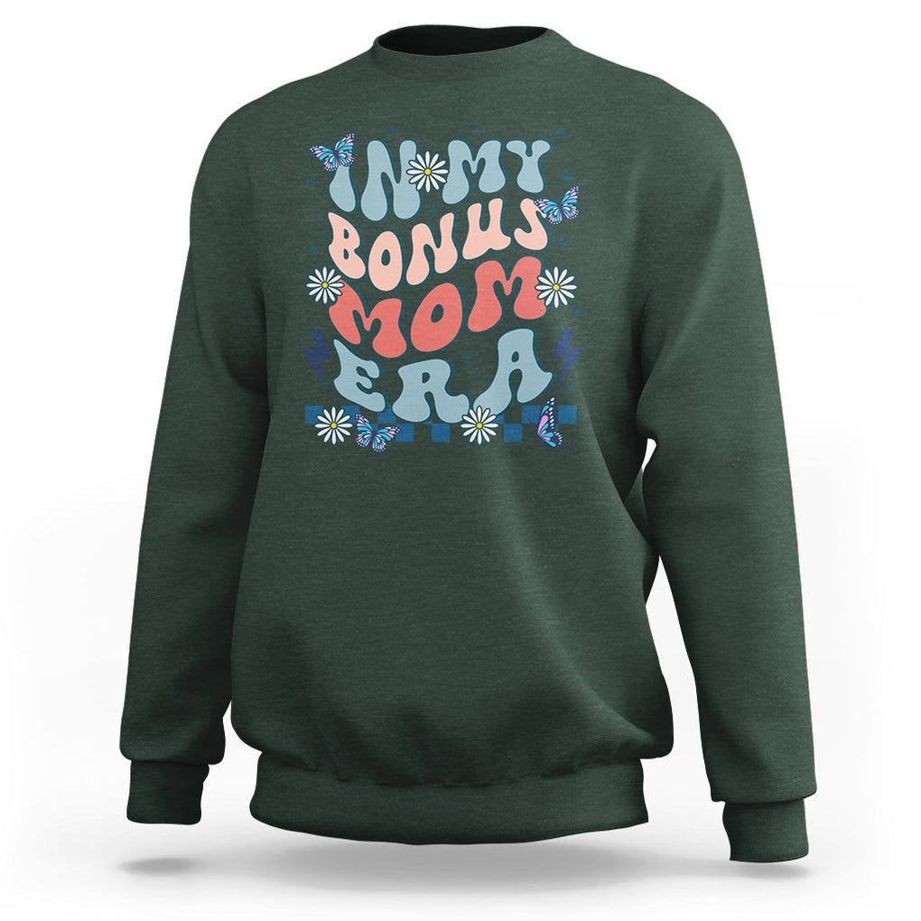 Funny Stepmom Sweatshirt In My Bonus Mom Era TS02 Dark Forest Green Printyourwear