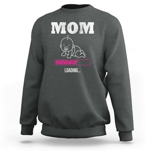 New Mom Sweatshirt Mom Loading In Progress TS02 Dark Heather Printyourwear