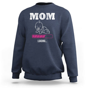New Mom Sweatshirt Mom Loading In Progress TS02 Navy Printyourwear