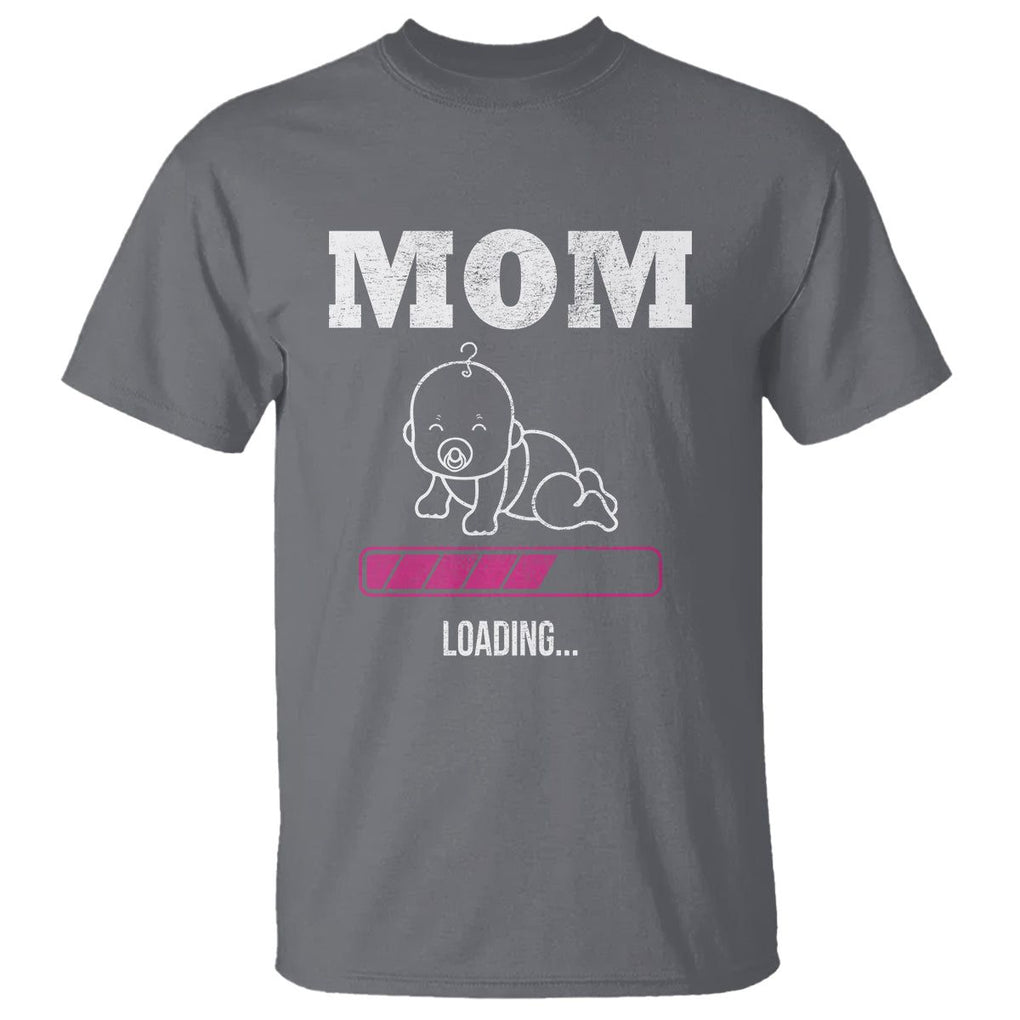 New Mom T Shirt Mom Loading In Progress TS02 Charcoal Printyourwear