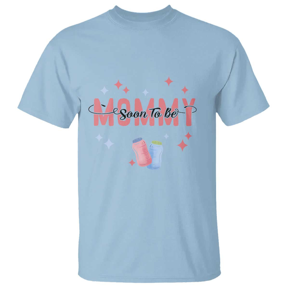 New Mom T Shirt Soon To Be Mommy TS02 Light Blue Printyourwear