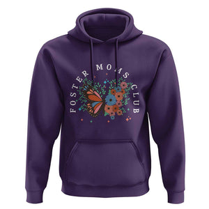 Foster Mom Club Hoodie Adoptive Mama Foster Care Mother's Day Floral Butterfly TS02 Purple Print Your Wear