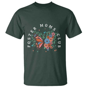 Foster Mom Club T Shirt Adoptive Mama Foster Care Mother's Day Floral Butterfly TS02 Dark Forest Green Print Your Wear