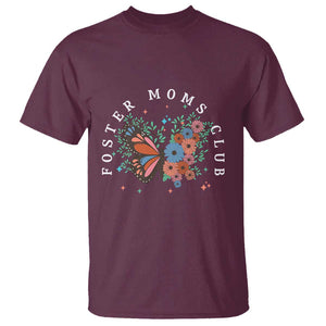Foster Mom Club T Shirt Adoptive Mama Foster Care Mother's Day Floral Butterfly TS02 Maroon Print Your Wear