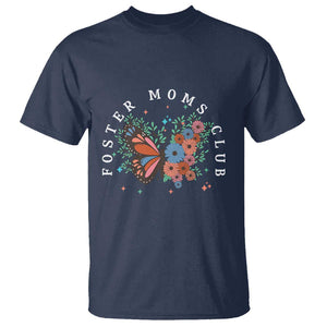 Foster Mom Club T Shirt Adoptive Mama Foster Care Mother's Day Floral Butterfly TS02 Navy Print Your Wear