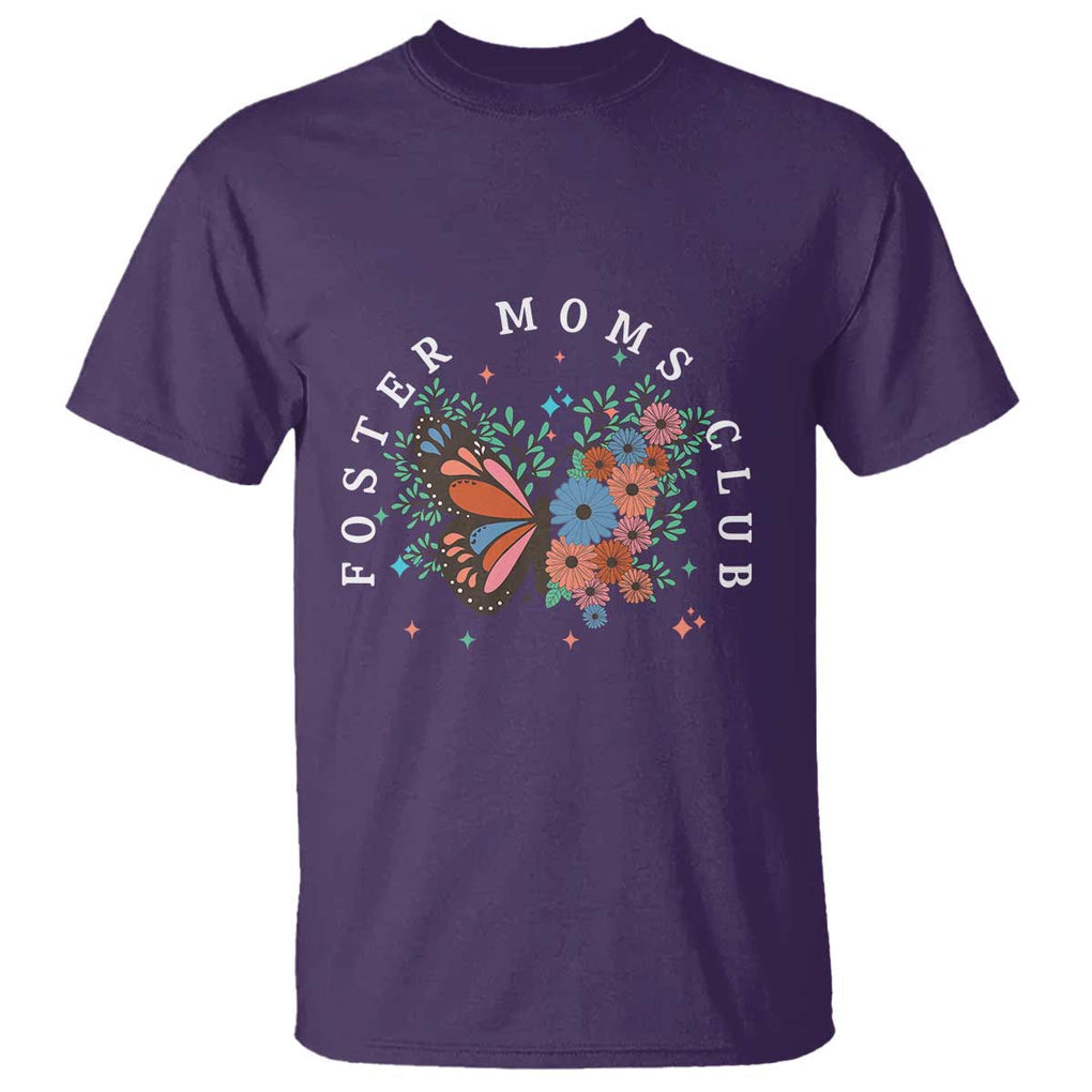 Foster Mom Club T Shirt Adoptive Mama Foster Care Mother's Day Floral Butterfly TS02 Purple Print Your Wear