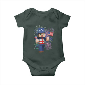 4th of July Gamer Baby Onesie Uncle Sam Pixels Gaming Celebrate Independence Day TS02 Print Your Wear