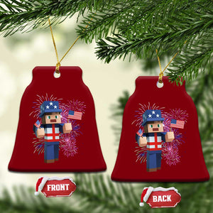 4th of July Gamer Ceramic Ornament Uncle Sam Pixels Gaming Celebrate Independence Day TS02 Print Your Wear