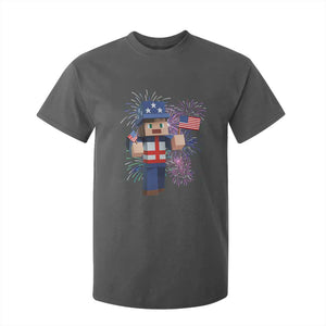 4th of July Gamer T Shirt For Kid Uncle Sam Pixels Gaming Celebrate Independence Day TS02 Dark Heather Print Your Wear