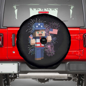 4th of July Gamer Spare Tire Cover Uncle Sam Pixels Gaming Celebrate Independence Day TS02 Black Print Your Wear