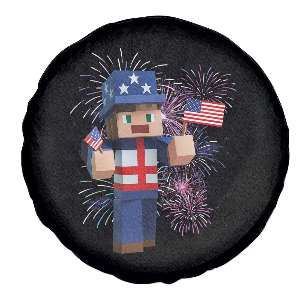 4th of July Gamer Spare Tire Cover Uncle Sam Pixels Gaming Celebrate Independence Day TS02 Print Your Wear