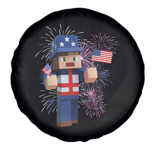 4th of July Gamer Spare Tire Cover Uncle Sam Pixels Gaming Celebrate Independence Day TS02 Print Your Wear