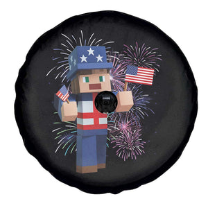 4th of July Gamer Spare Tire Cover Uncle Sam Pixels Gaming Celebrate Independence Day TS02 Print Your Wear