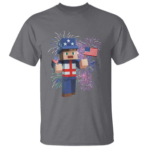 4th of July Gamer T Shirt Uncle Sam Pixels Gaming Celebrate Independence Day TS02 Charcoal Print Your Wear