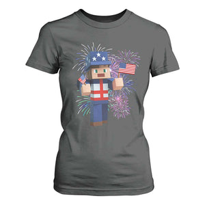 4th of July Gamer T Shirt For Women Uncle Sam Pixels Gaming Celebrate Independence Day TS02 Dark Heather Print Your Wear