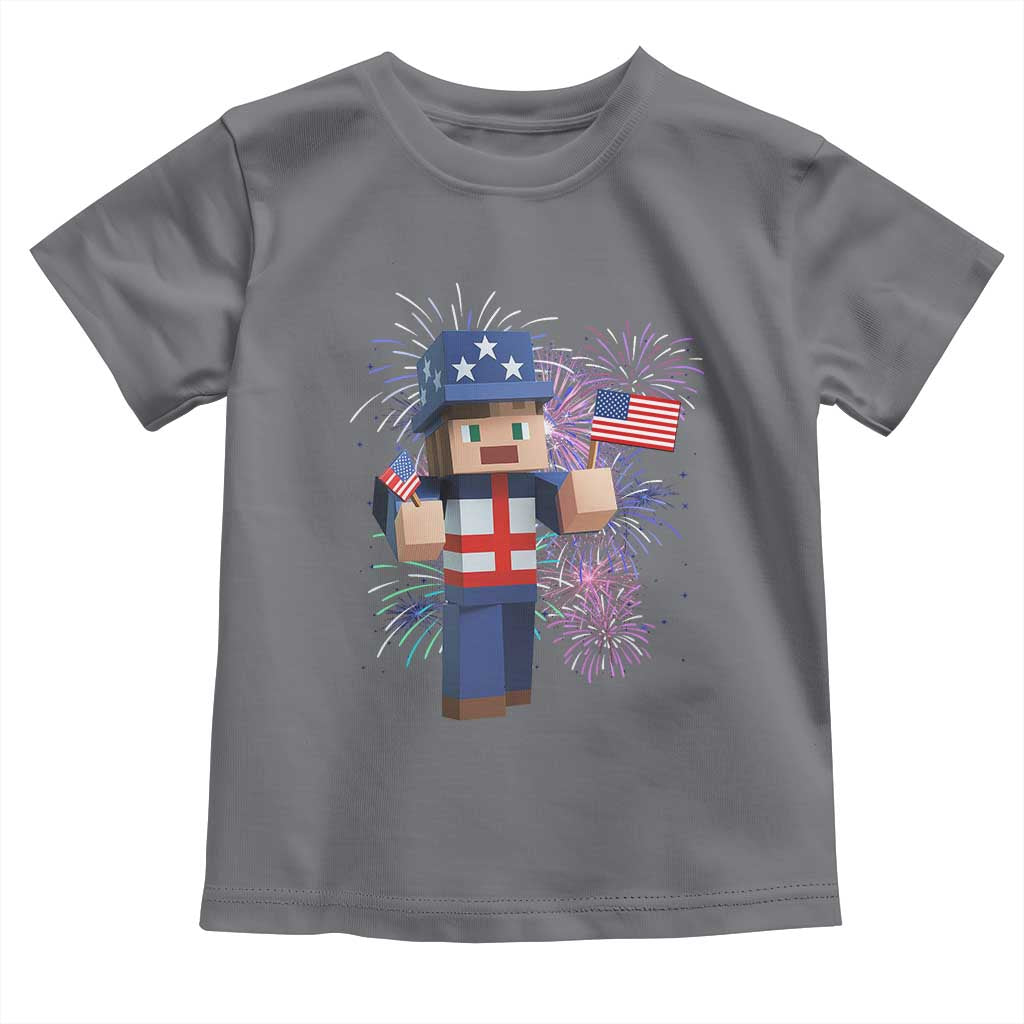 4th of July Gamer Toddler T Shirt Uncle Sam Pixels Gaming Celebrate Independence Day TS02 Charcoal Print Your Wear