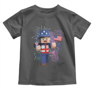 4th of July Gamer Toddler T Shirt Uncle Sam Pixels Gaming Celebrate Independence Day TS02 Dark Heather Print Your Wear
