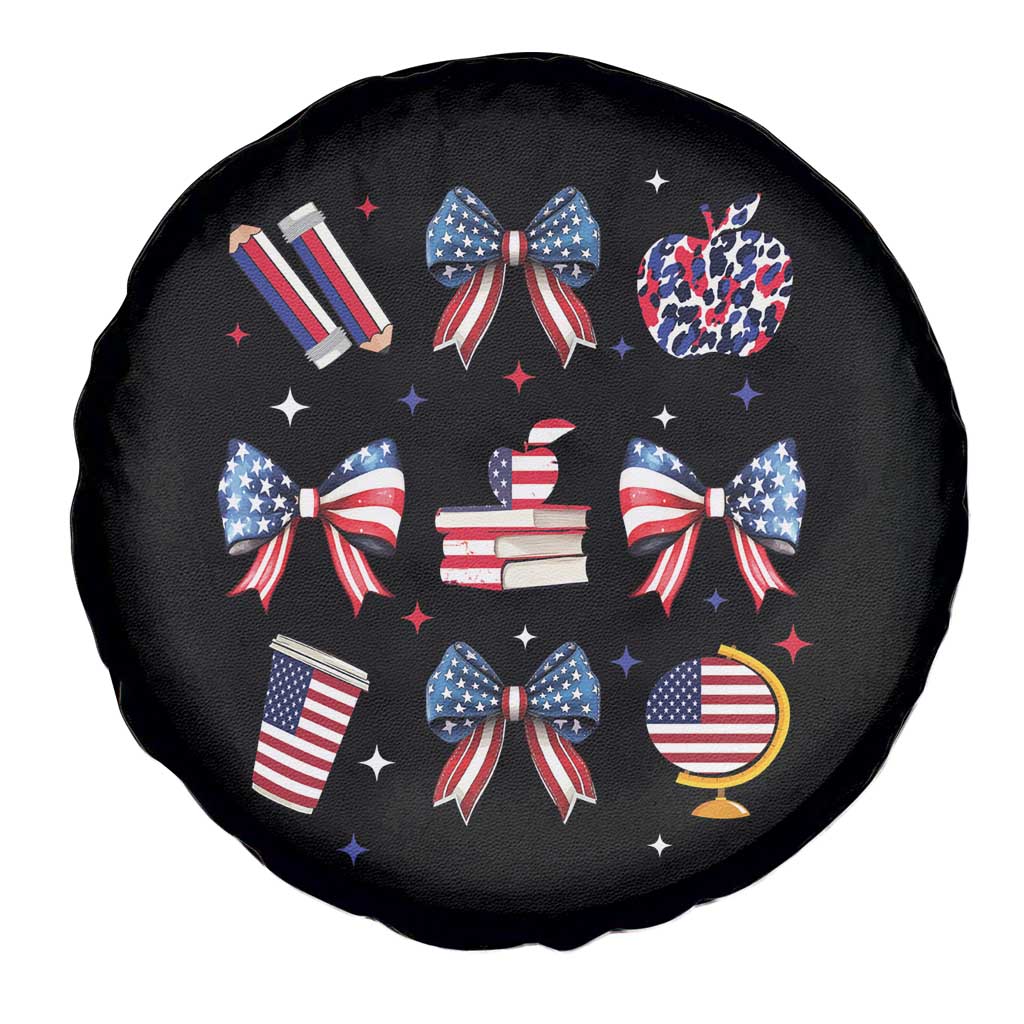 4th of July Teacher Student Spare Tire Cover Patriotic Teaching Learning Retro Coquette TS02 Print Your Wear