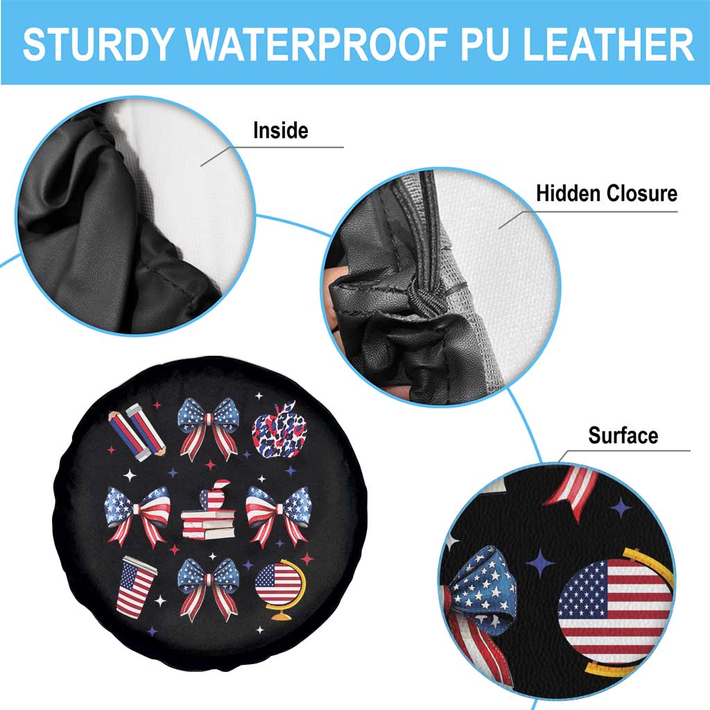 4th of July Teacher Student Spare Tire Cover Patriotic Teaching Learning Retro Coquette TS02 Print Your Wear
