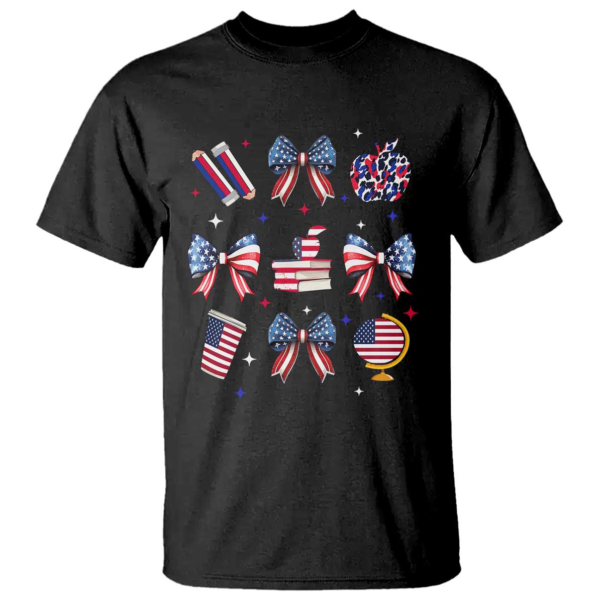 4th of July Teacher Student T Shirt Patriotic Teaching Learning Retro Coquette TS02 Black Print Your Wear