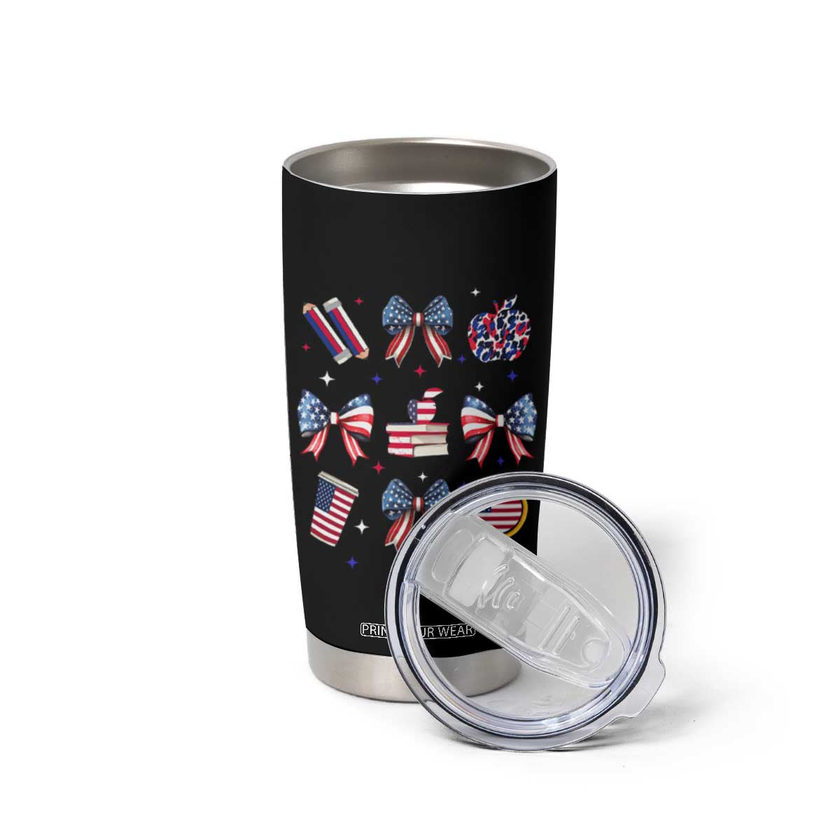 4th of July Teacher Student Tumbler Cup Patriotic Teaching Learning Retro Coquette TS02 Print Your Wear