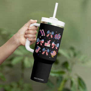 4th of July Teacher Student Tumbler With Handle Patriotic Teaching Learning Retro Coquette TS02 Print Your Wear