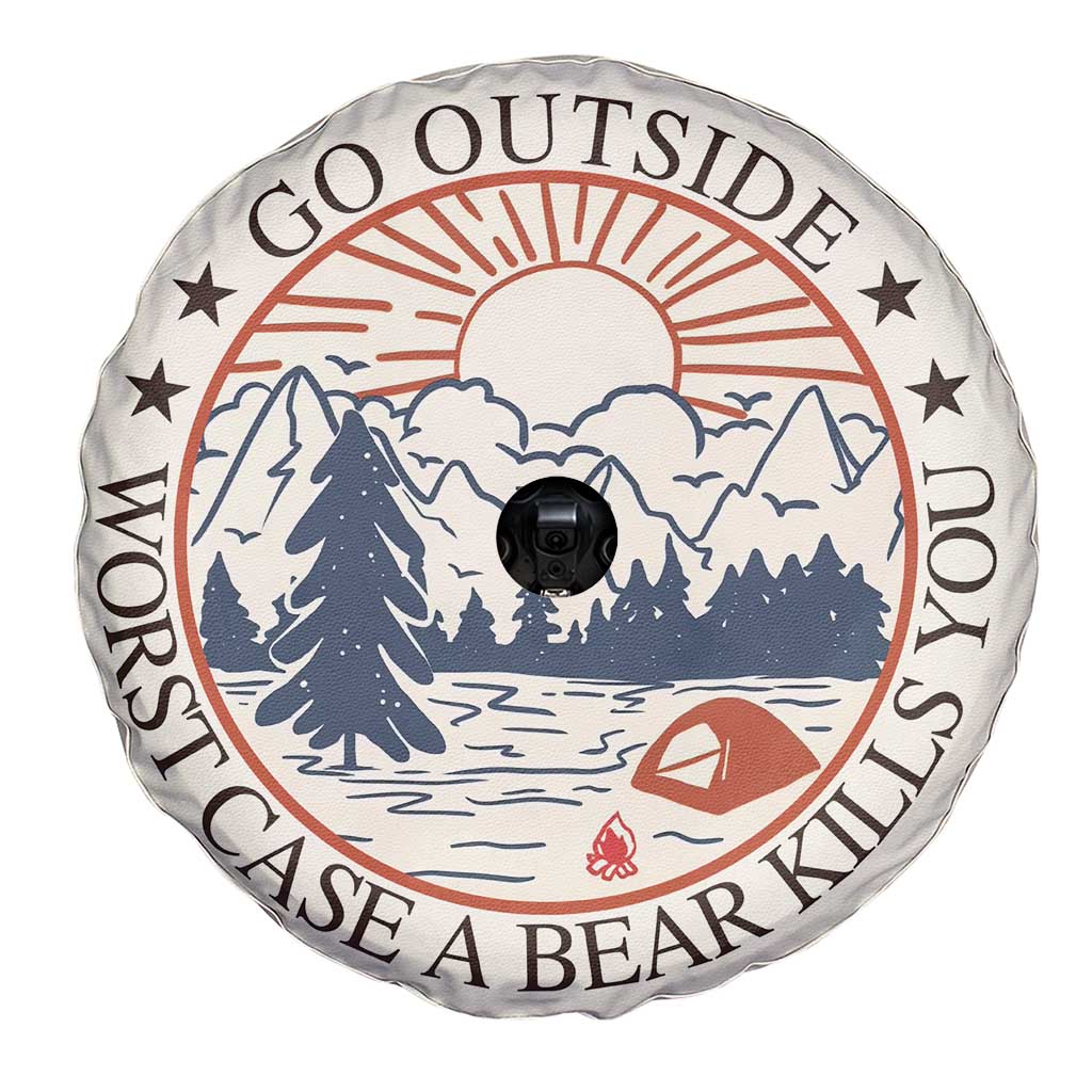 Funny Camping Outdoor Adventure Spare Tire Cover Go Outside Worst Case A Bear Kills You TS02 Print Your Wear