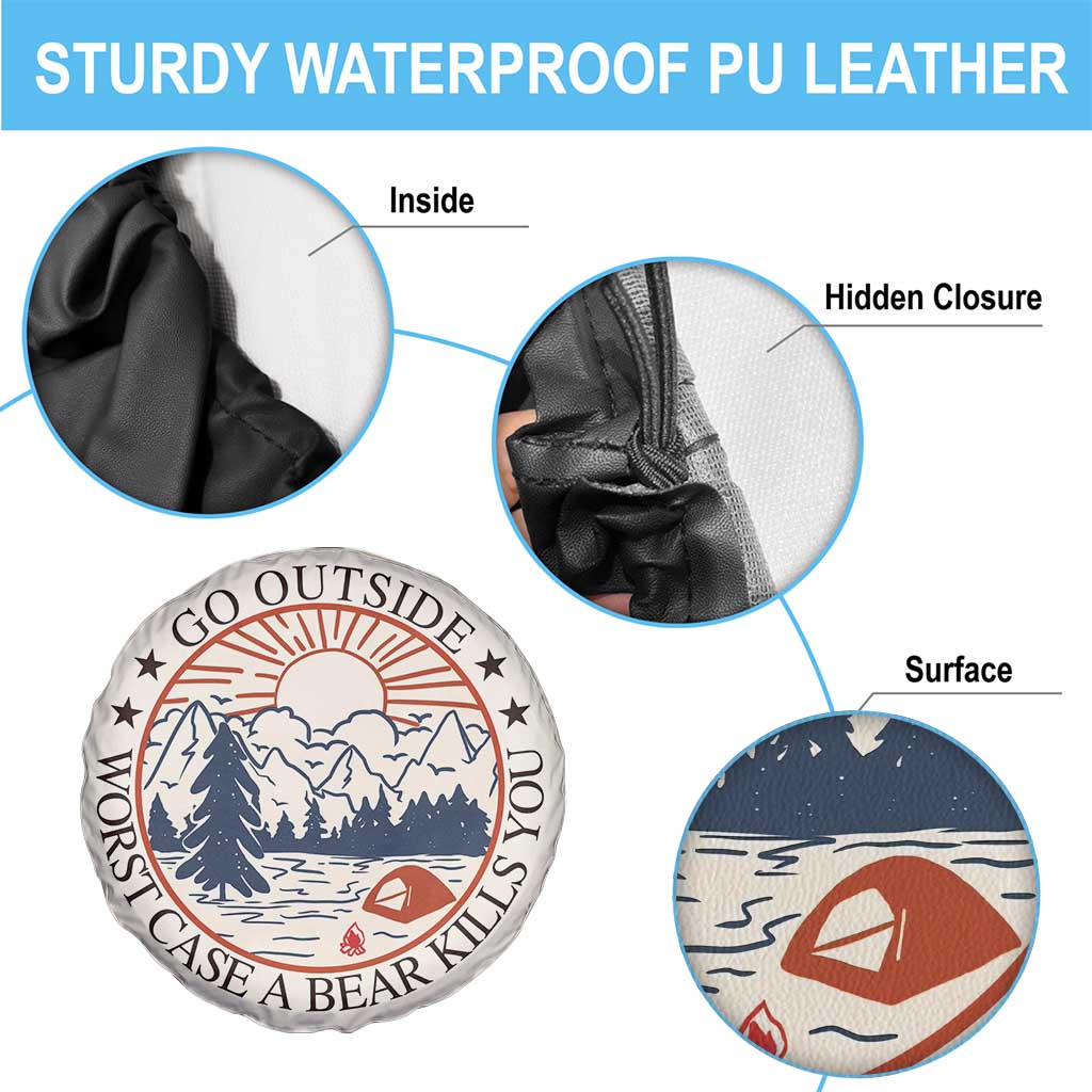 Funny Camping Outdoor Adventure Spare Tire Cover Go Outside Worst Case A Bear Kills You TS02 Print Your Wear