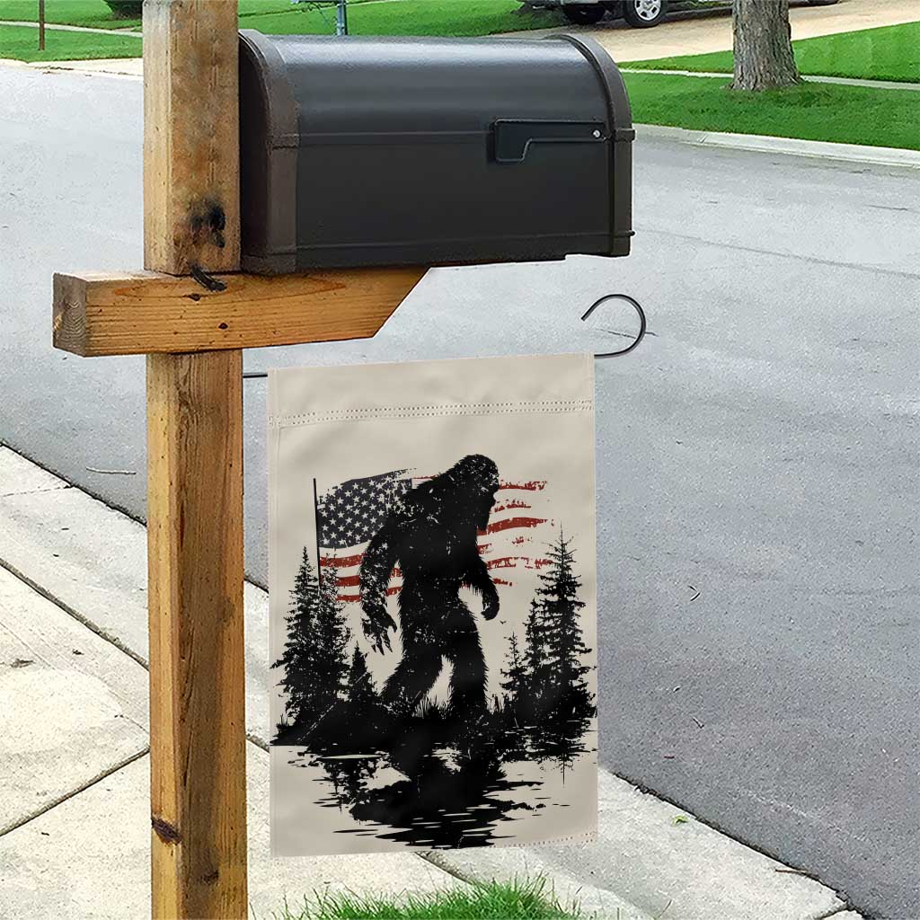American Flag Bigfoot Garden Flag Patriotic Sasquatch Retro Vintage TS02 Print Your Wear